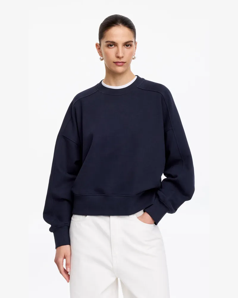Arket French-Terry-Sweatshirt Aus Baumwolle -Blau Blau