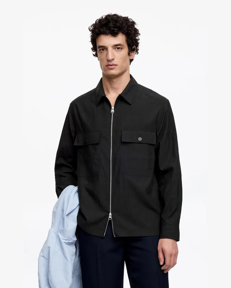 Arket Overshirt Aus Lyocell-Mischung -Schwarz Schwarz