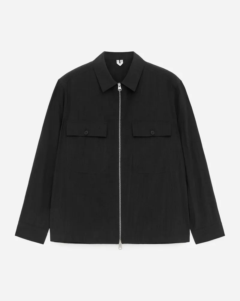 Arket Overshirt Aus Lyocell-Mischung -Schwarz Schwarz