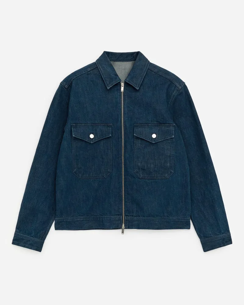 Arket Overshirt Aus Denim -Blau Blau