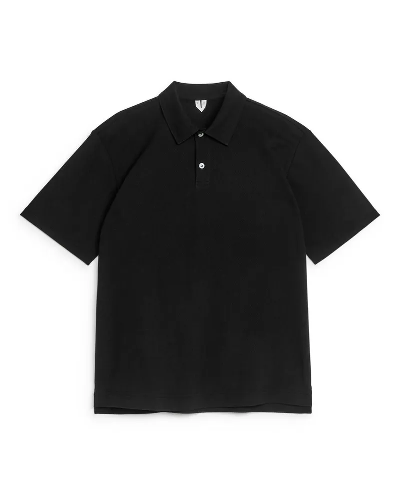 Arket Pikee-Poloshirt - Schwarz Schwarz