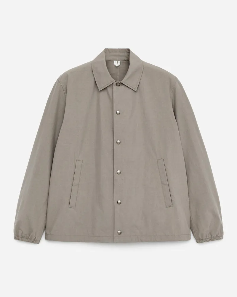 Arket Hemdjacke Aus Baumwollmischung -Grau Grau