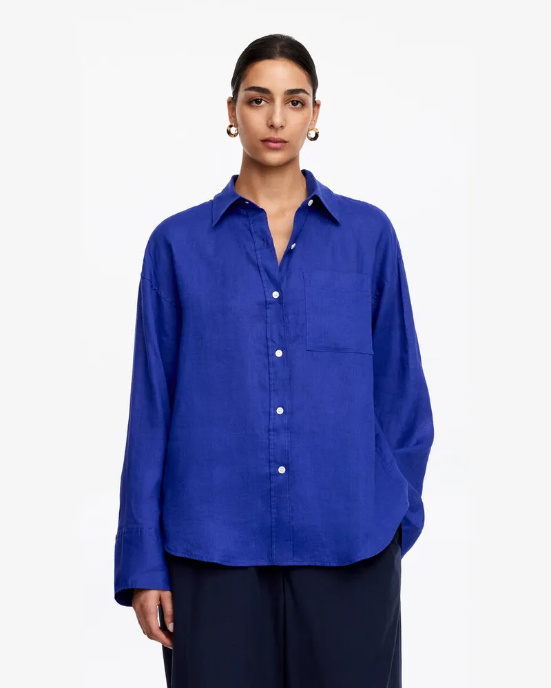 Arket Leinenhemd -Blau Blau