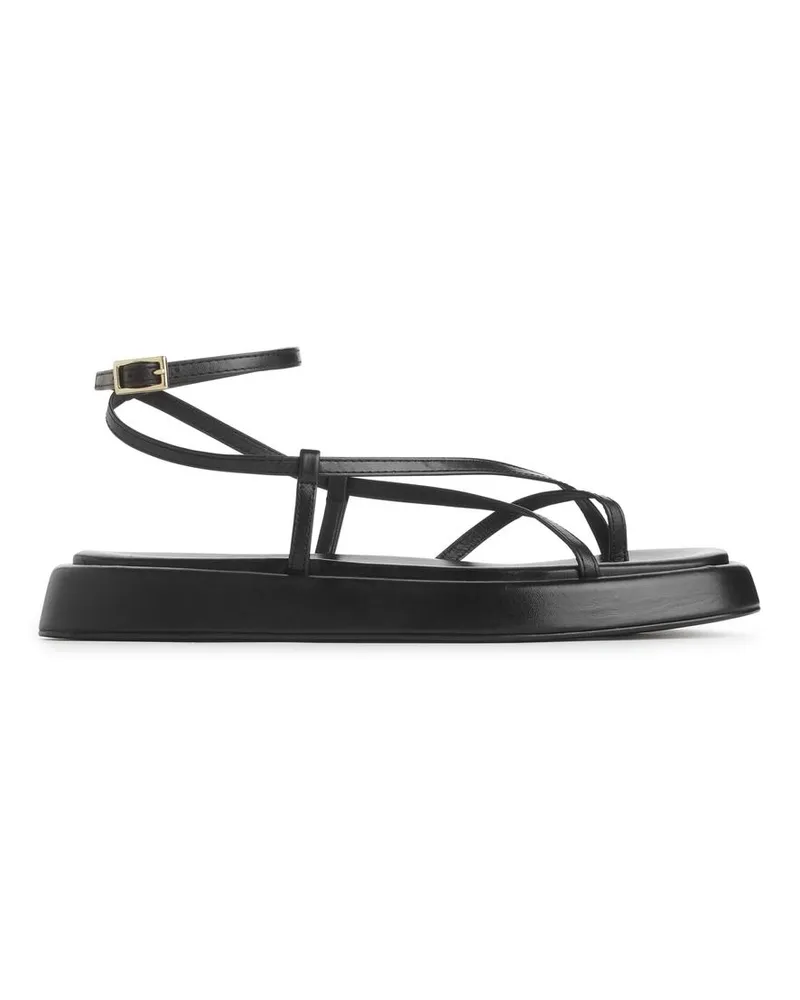 Arket Sandalen Mit Lederriemchen - Schwarz Schwarz