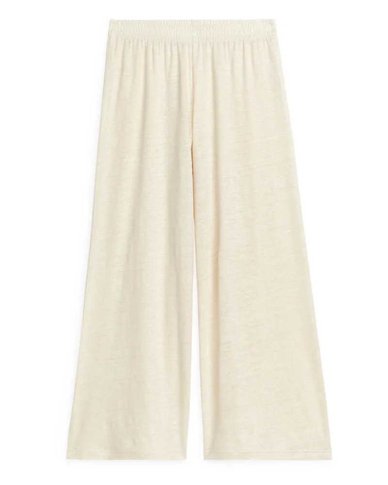 Arket Fließende Leinenhose -Weiß Weiß
