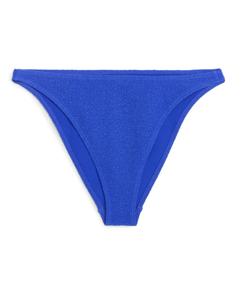 Arket Strukturierte Bikinihose mit Hohem Bund Knallblau