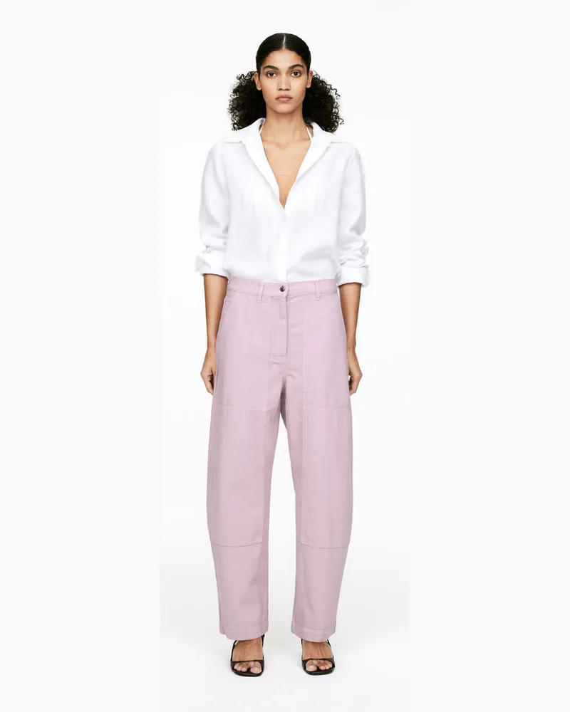 Arket Baumwollhose Mit Barrel Leg -Lila Lila