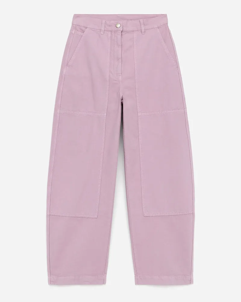 Arket Baumwollhose Mit Barrel Leg -Lila Lila