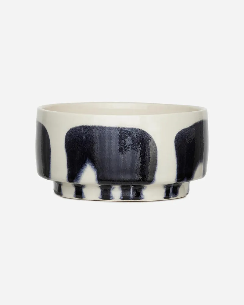 Arket Steingutschale, 14 Cm - Beige|Schwarz|Blau|Mehrfarbig|Weiß Weiß