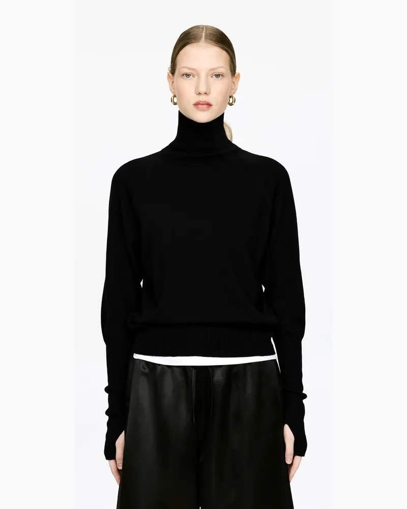 Arket Rollkragenpullover Aus Nativa-Merinowolle -Schwarz Schwarz