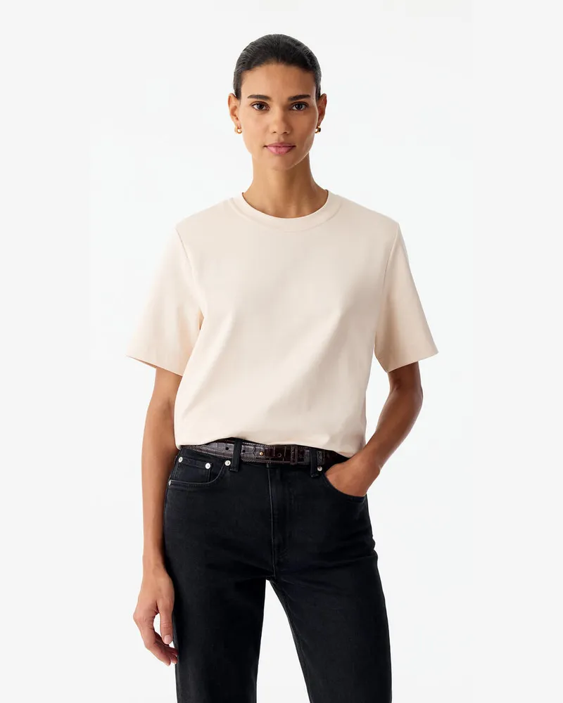 Arket Formbeständiges Signature-T-Shirt -Beige Beige