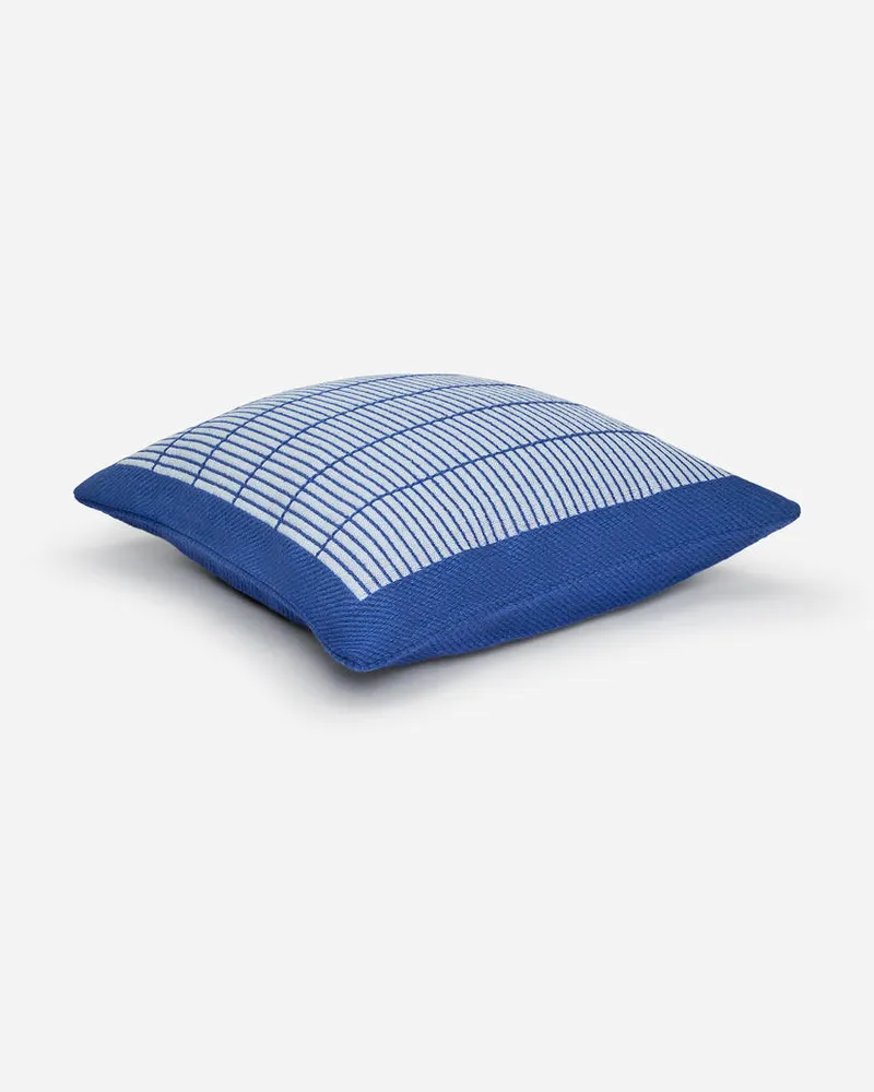 Arket Kopfkissenbezug Aus Baumwolle Und Wolle 50 X 50 Cm - Blau|Mehrfarbig|Weiß Blau