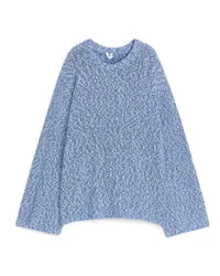 Arket Strickpullover mit Lochmuster Blau