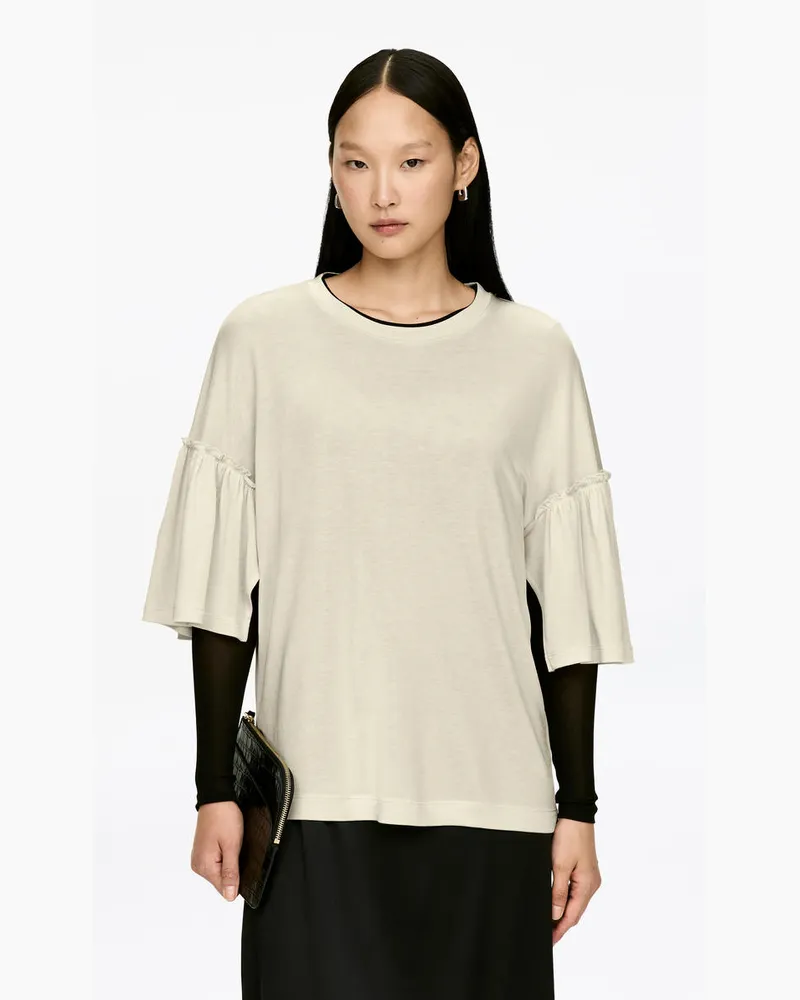Arket T-Shirt Mit Volantärmeln -Weiß Weiß