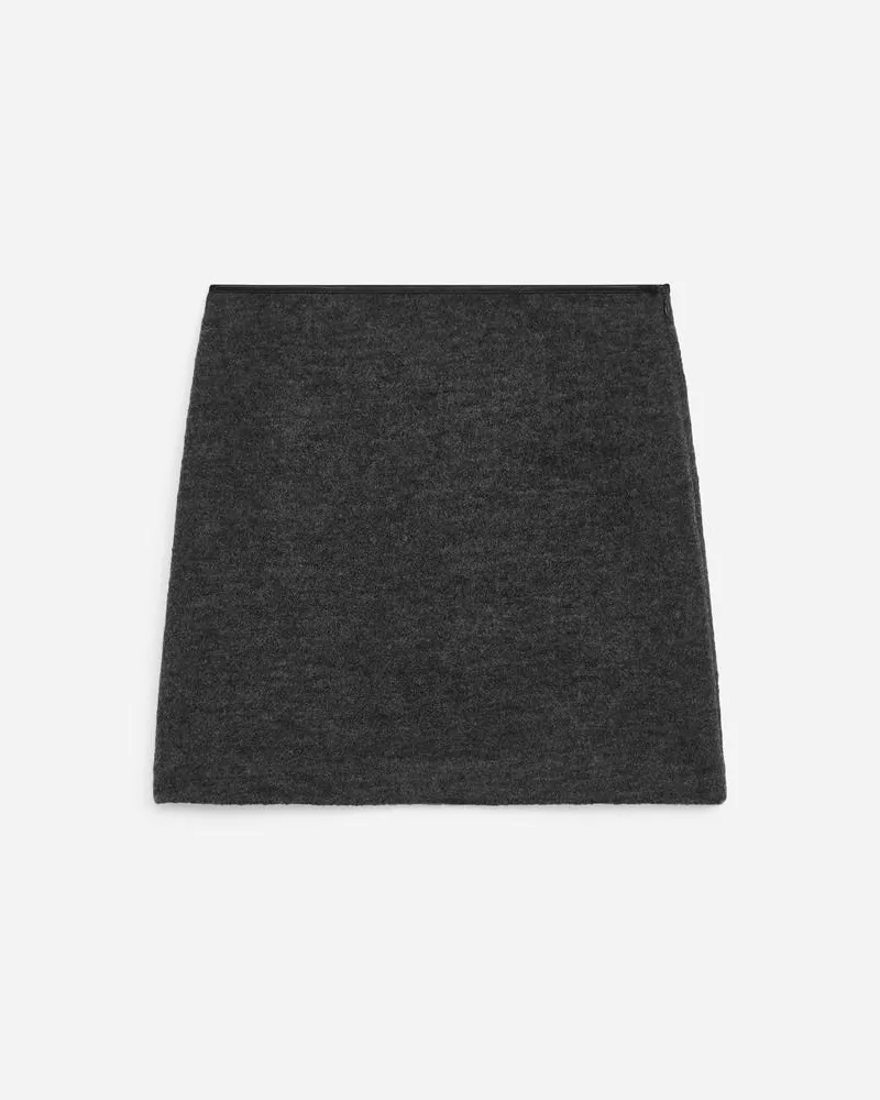 Arket Minirock Aus Wollmischung -Grau Grau