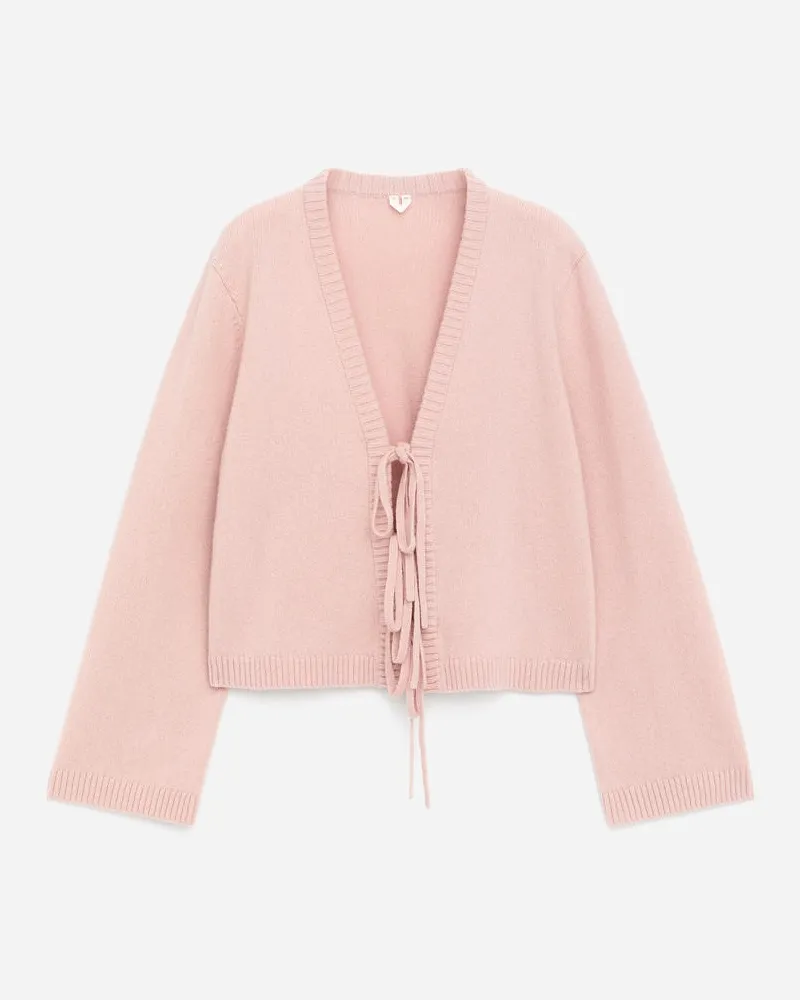 Arket Strickjacke Aus Wolle Mit Bindebändern -Rosa Rosa