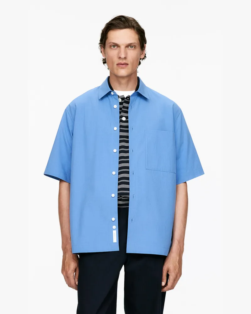 Arket Oversized-Hemd Aus Popeline -Blau Blau
