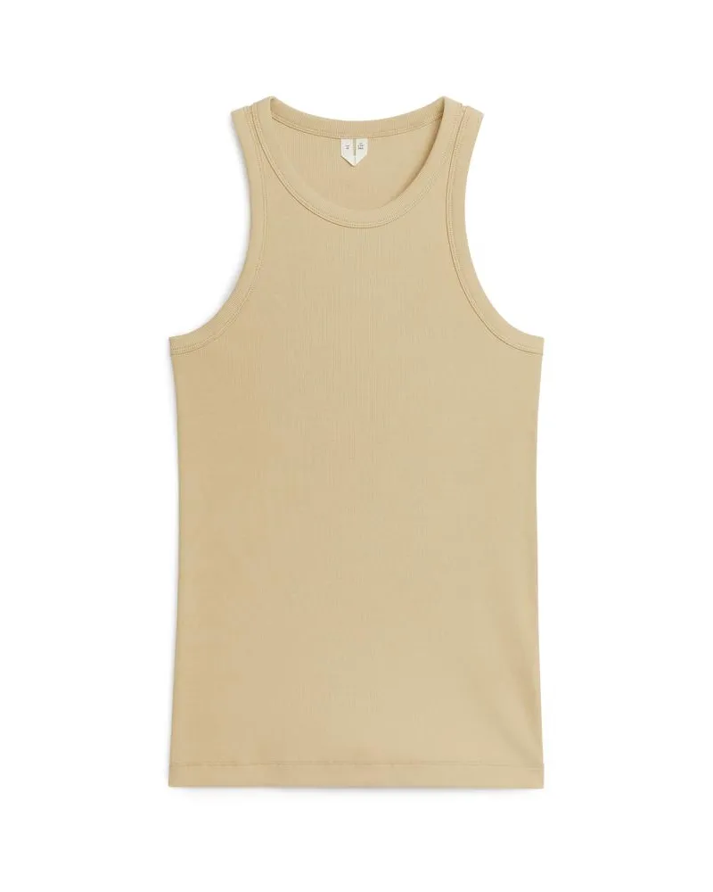 Arket Rippenträgerhemd Mit Racerback - Beige Beige