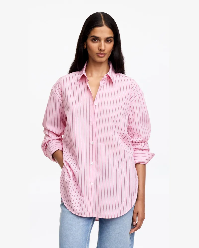 Arket Popeline-Hemd Mit Lockerer Passform -Rosa Rosa