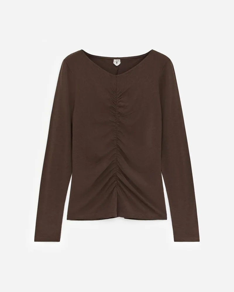 Arket Gerafftes Oberteil -Braun Braun