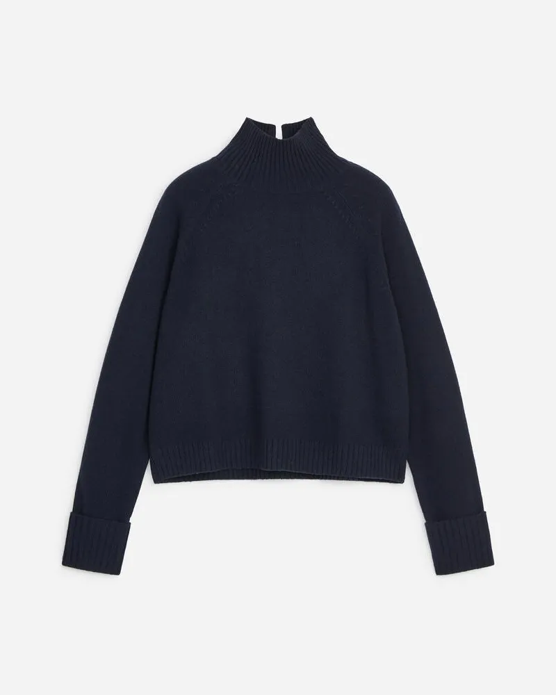 Arket Wollpullover Mit Rollkragen -Blau Blau