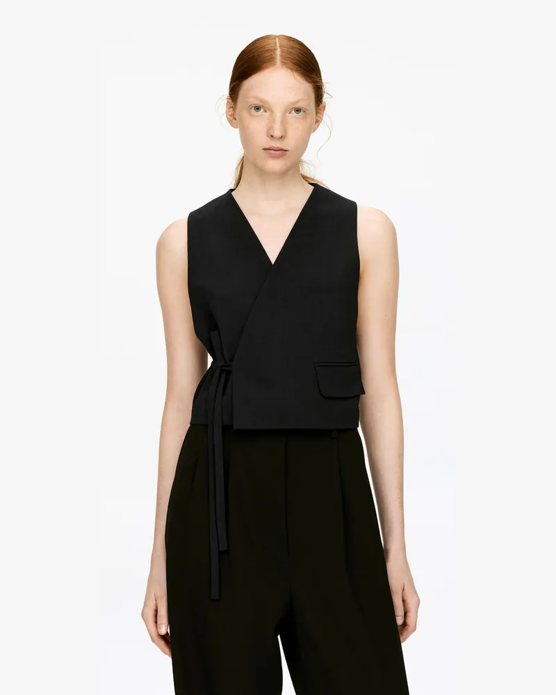 Arket Cropped-Weste -Schwarz Schwarz