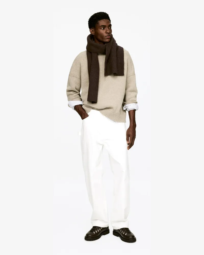 Arket Schal Aus Alpakawolle Und Wolle -Braun Braun