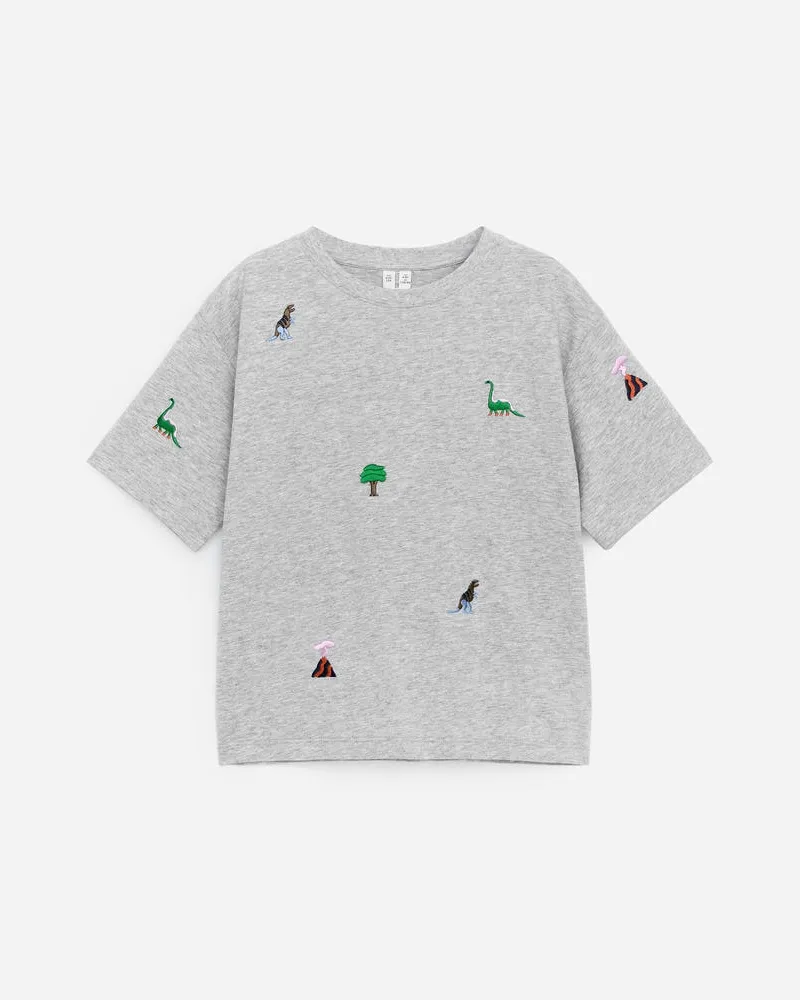 Arket Besticktes T-Shirt -Grau Grau