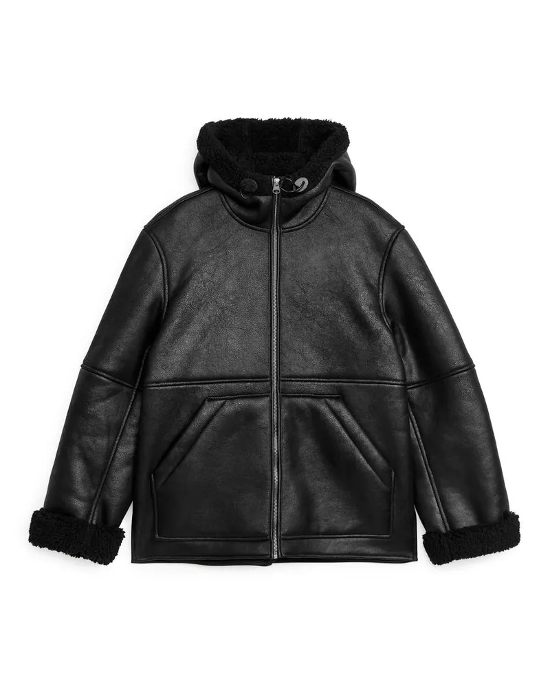 Arket Jacke Aus Beschichtetem Moleskin - Schwarz Schwarz
