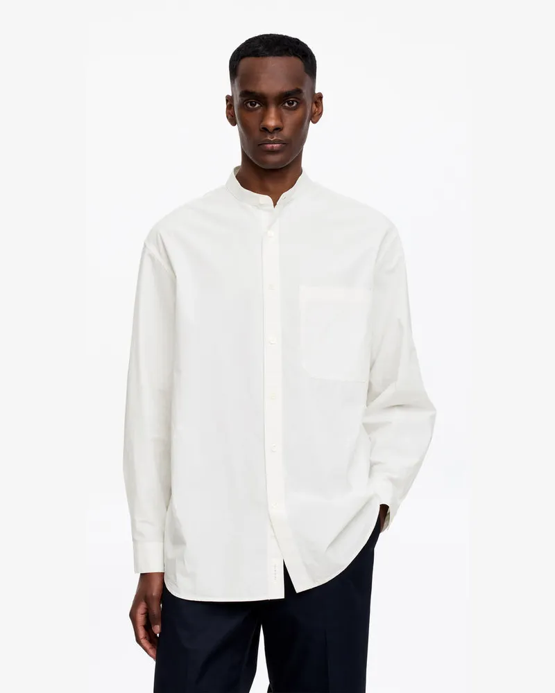 Arket Popeline-Shirt Mit Stehkragen -Weiß Weiß