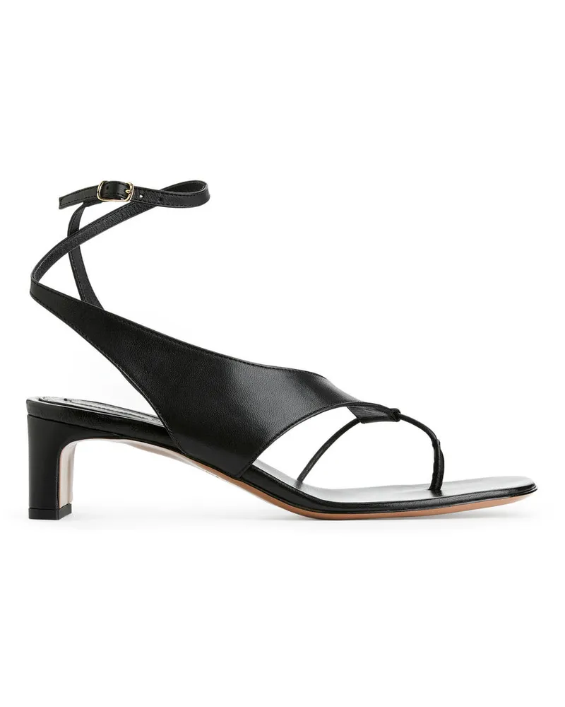 Arket Riemensandalen Aus Leder - Schwarz Schwarz