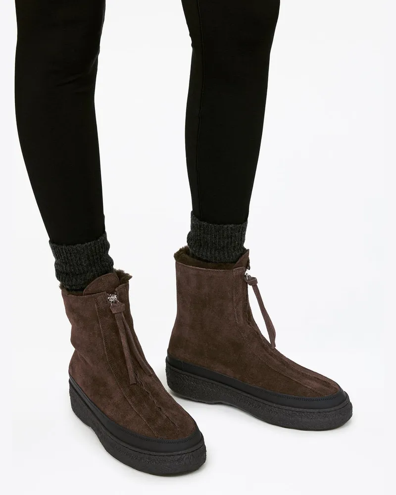 Arket Chunky Velourslederstiefel -Braun Braun