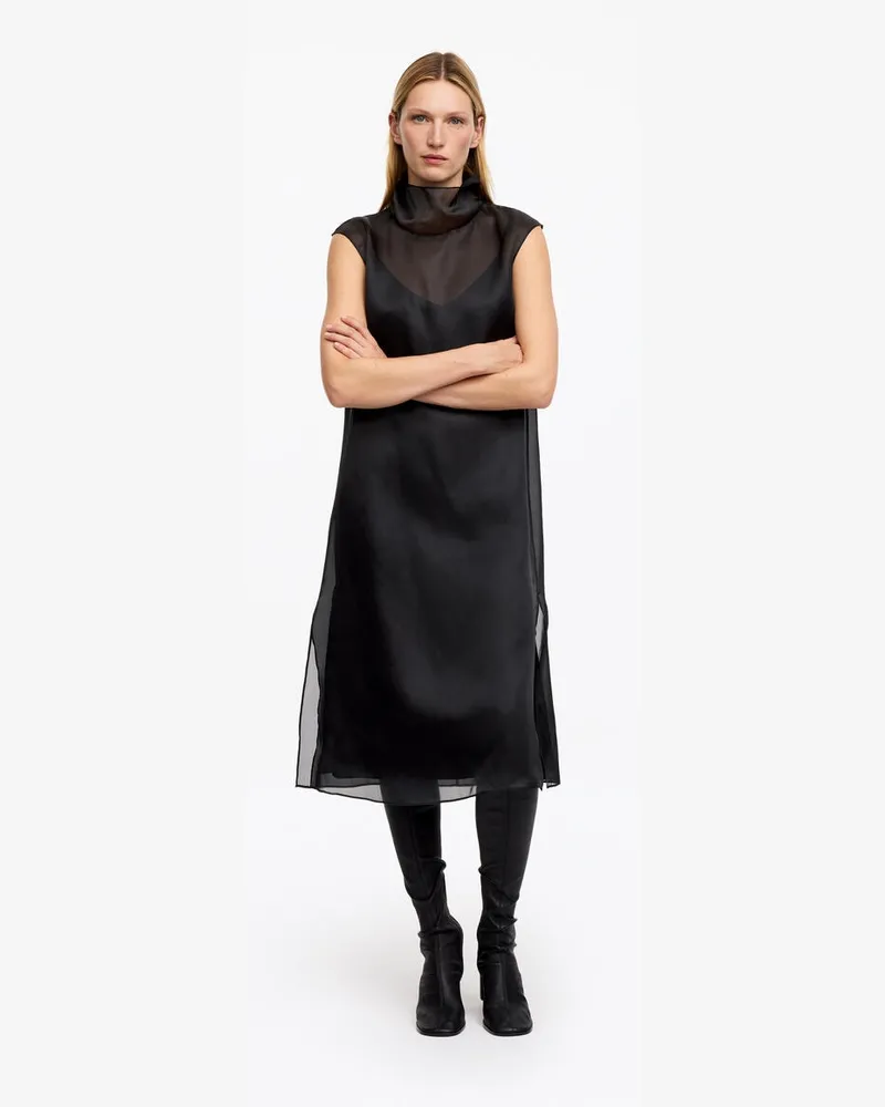 Arket Kleid Aus Seidenorganza -Schwarz Schwarz