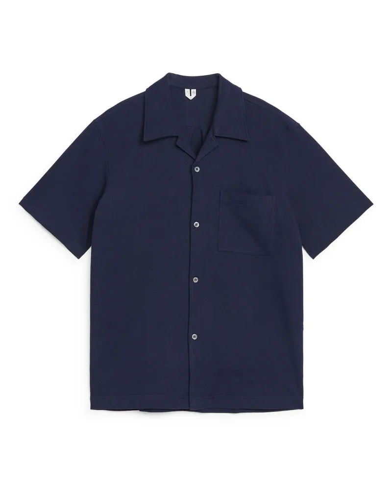 Arket Jerseyhemd Mit Kubanischem Kragen -Blau Blau