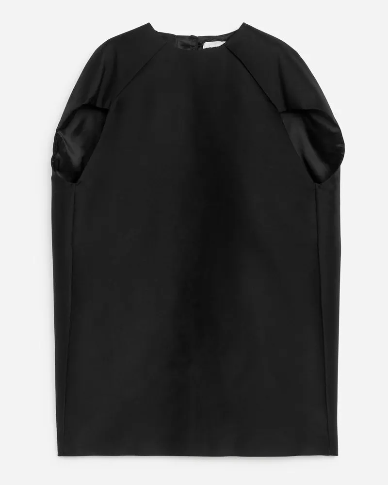 Arket Cape-Minikleid -Schwarz Schwarz