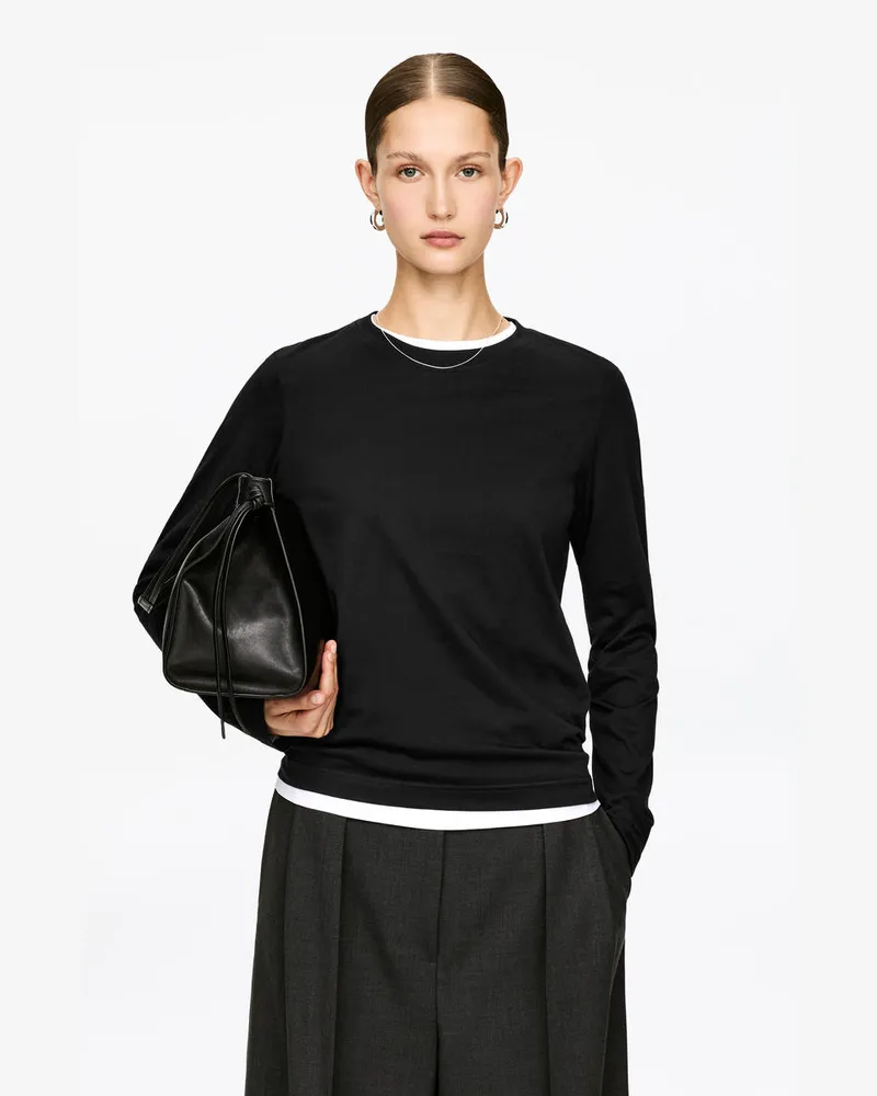 Arket IRIS Charakteristisches Langarm-T-Shirt -Schwarz Schwarz