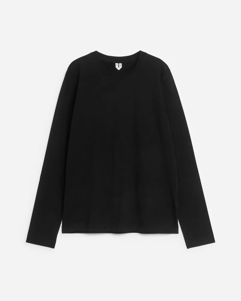Arket Iris Leichtes T-Shirt - Schwarz Schwarz