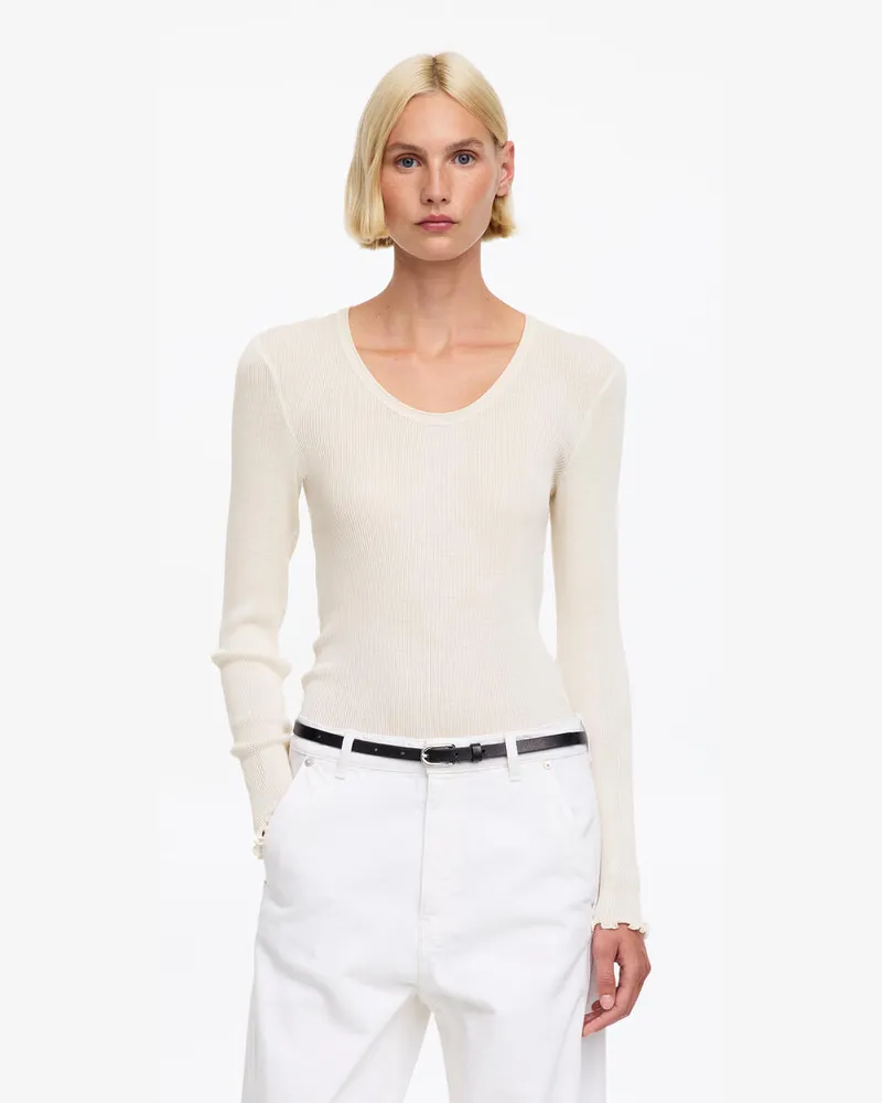 Arket Oberteil Aus Wolle Und Seide -Beige Beige