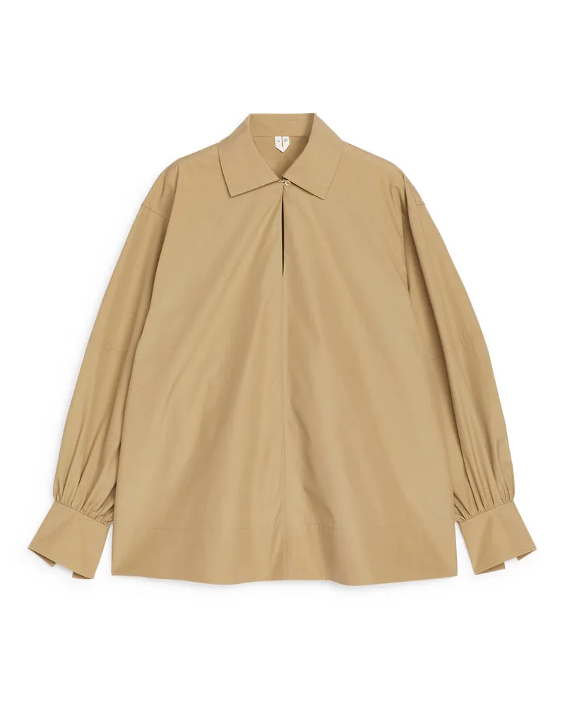 Arket Bluse Mit Puffärmeln - Beige Beige