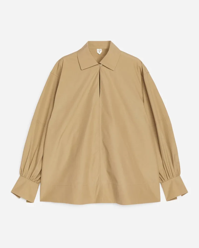 Arket Bluse Mit Puffärmeln -Beige Beige