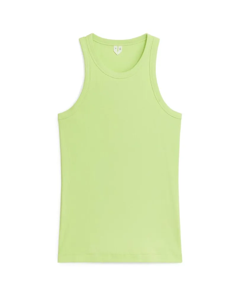 Arket Rippenträgerhemd Mit Racerback - Grün Mintgrün
