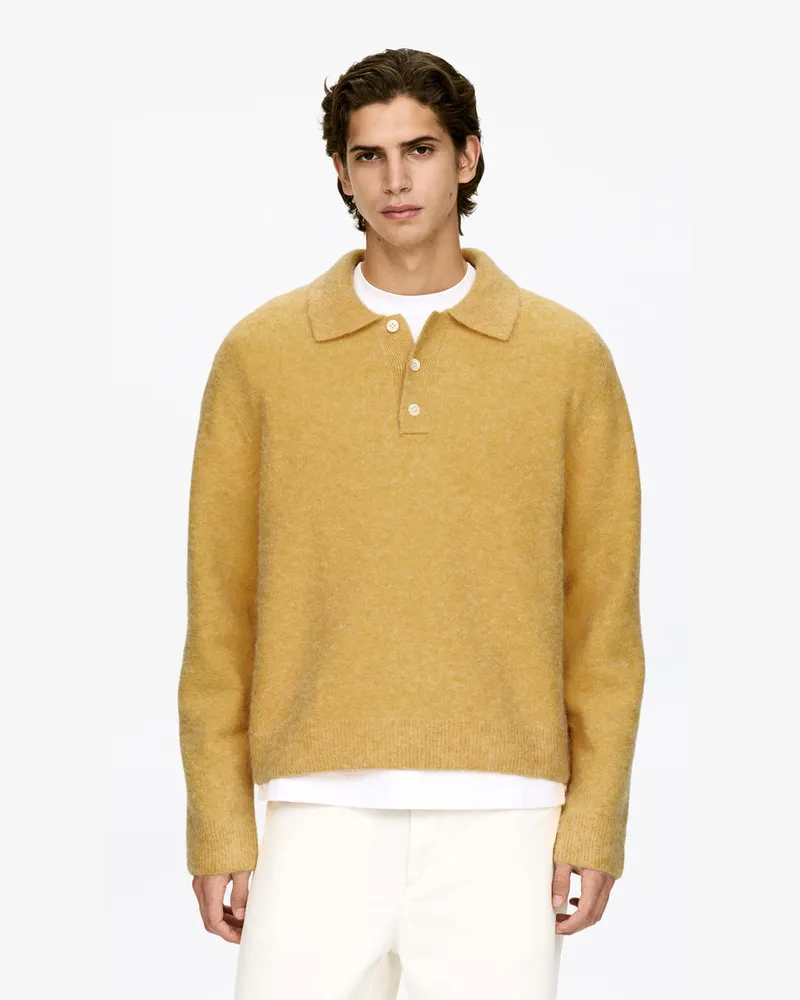 Arket Poloshirt Aus Alpakawolle Und Wolle -Gelb Gelb