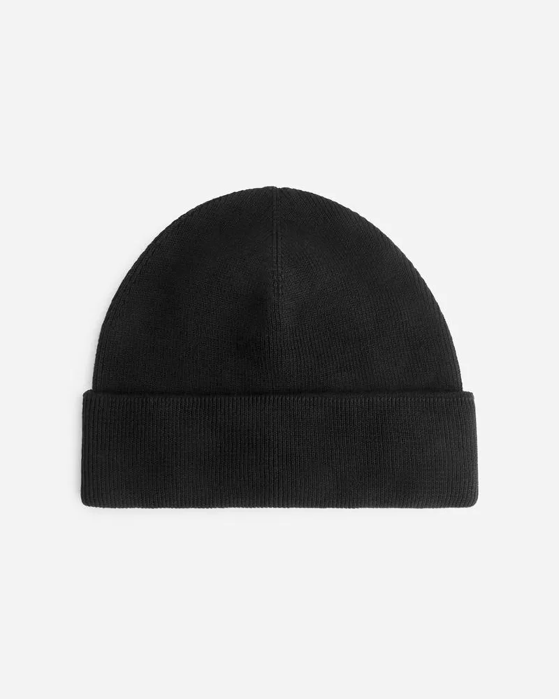 Arket Gerippte Beanie - Schwarz Schwarz