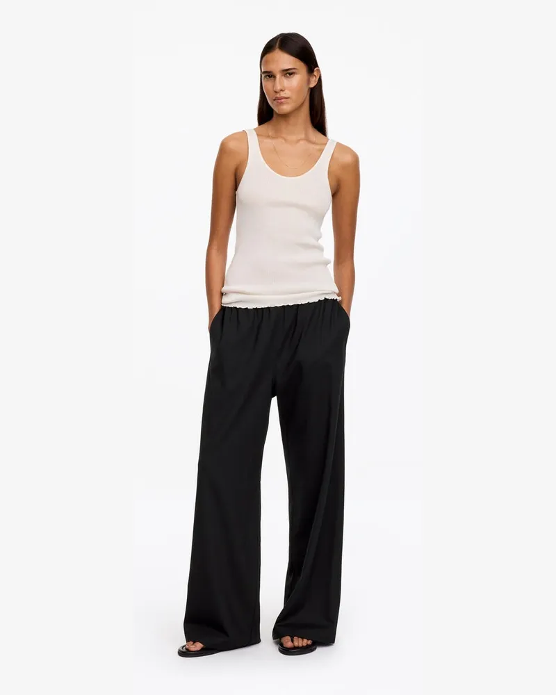 Arket Flanellhose Aus Wollmischung -Schwarz Schwarz