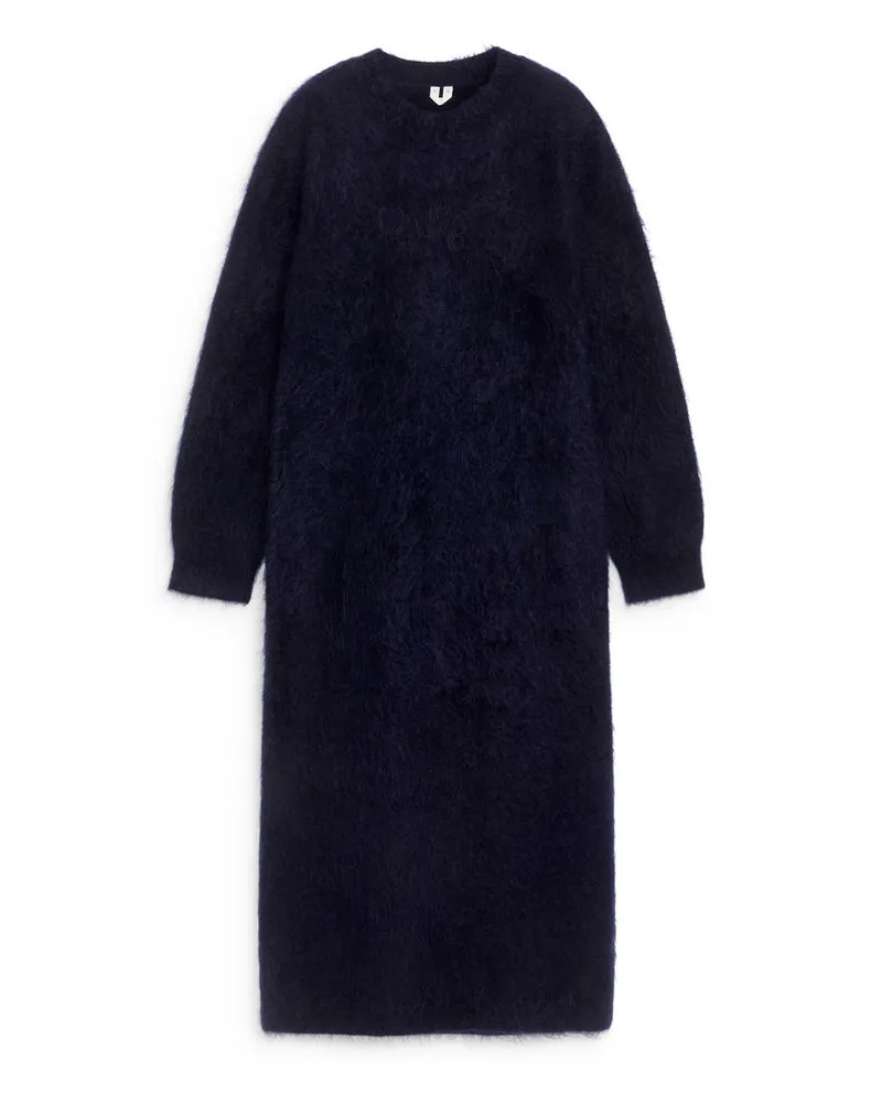 Arket Kleid Aus Wolle Und Mohair - Blau Dunkelblau