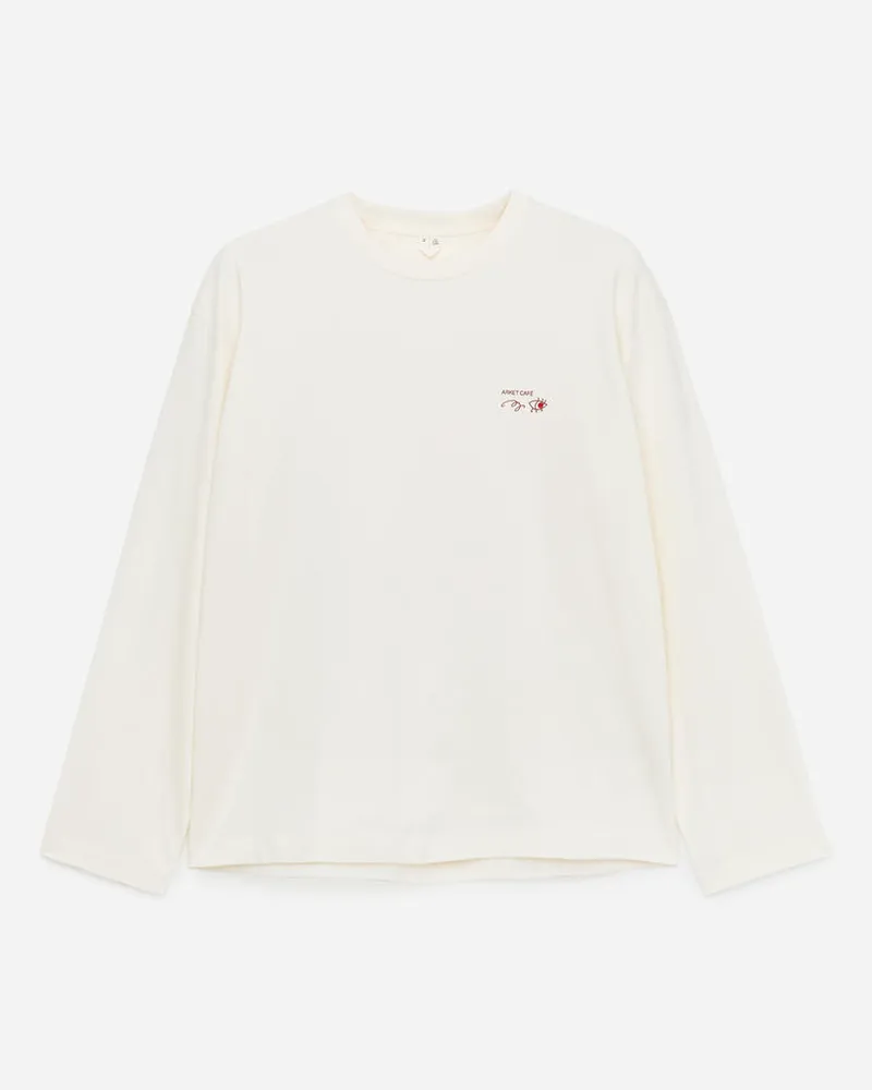 Arket Café Langarmshirt - Weiß Weiß