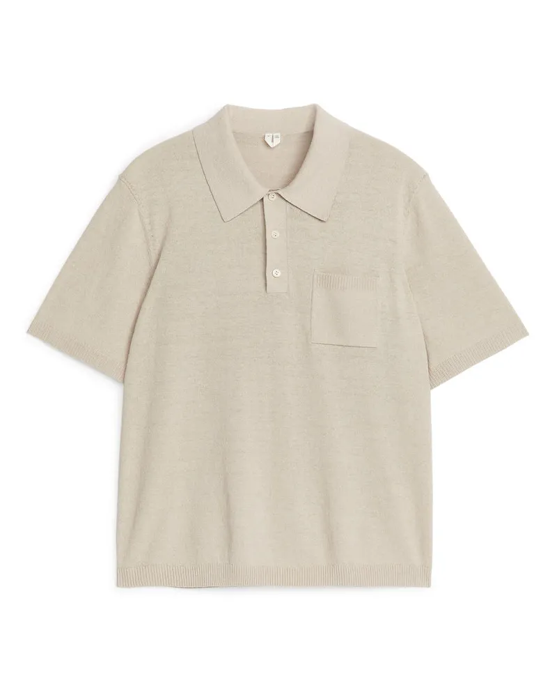 Arket Kurzärmliges Polohemd - Beige Helles