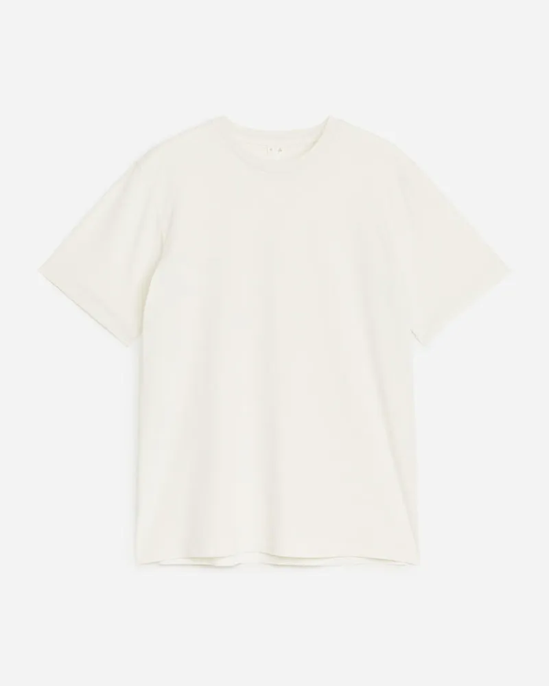 Arket T-Shirt Ohne Seitennähte - Weiß Cremeweiß