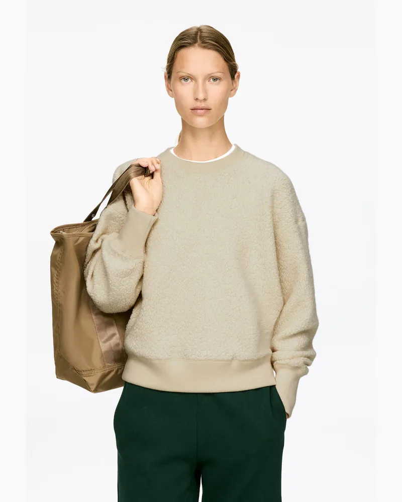 Arket Fleece-Sweatshirt Aus Einer Wollmischung -Weiß Weiß