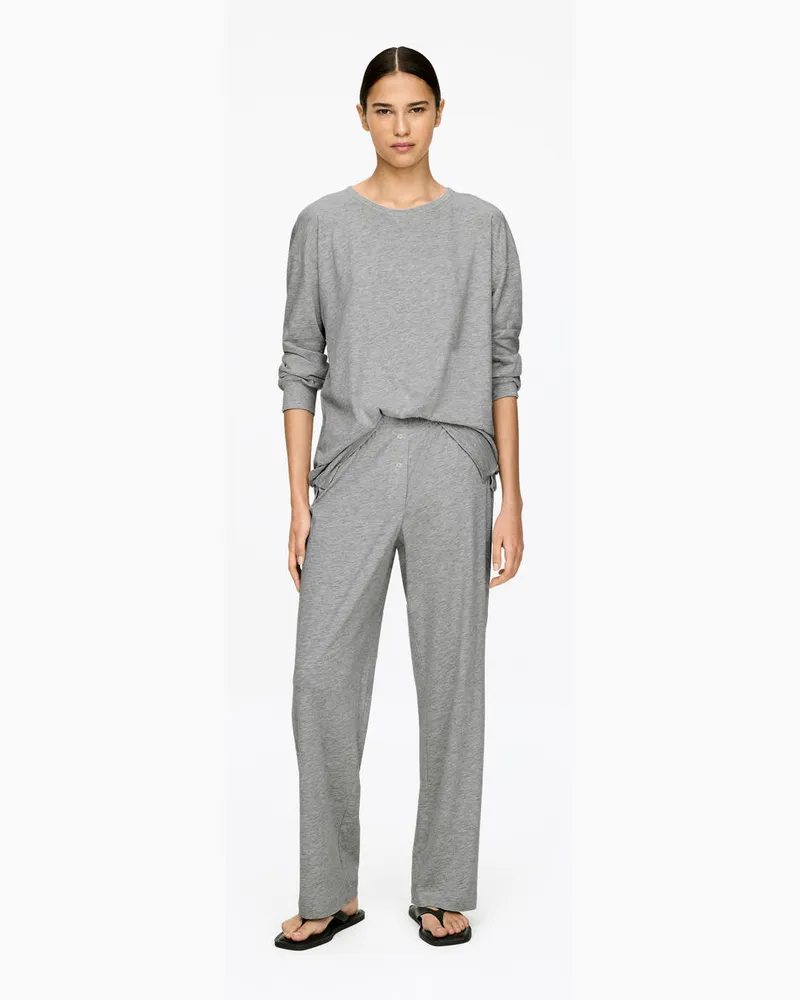 Arket Fließende Hose Aus Baumwollmischung -Grau Grau